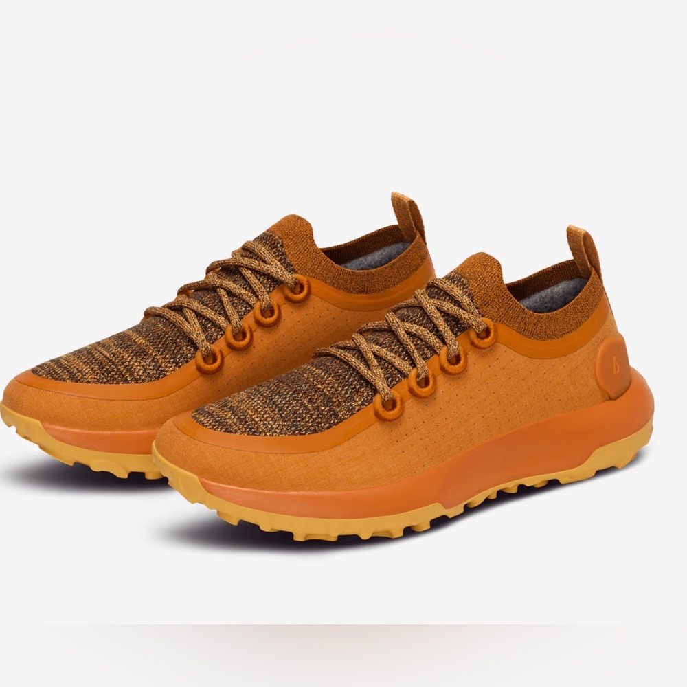 Women's Orange Knit Athletic Sneakers